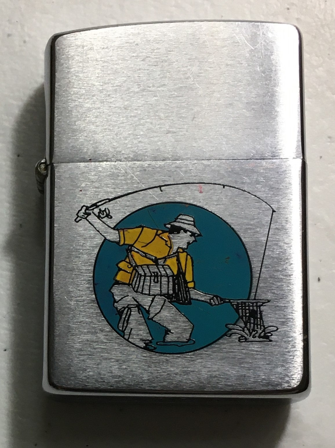 VINTAGE 1972 ZIPPO LIGHTER FLY FISHING FISHERMAN L@@K HERE